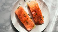 zalm op een bord